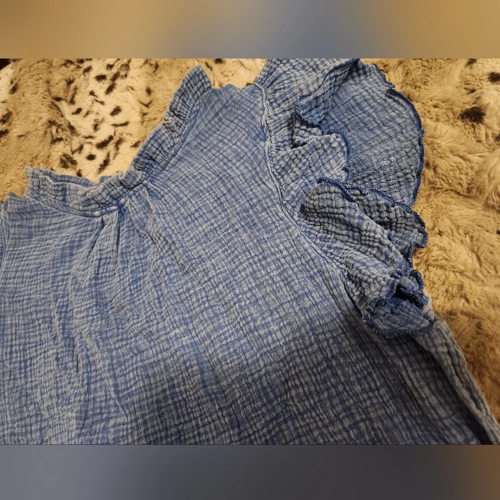 JODIFL Denim Blue Ruffle Sleeve - Picture 6 of 6